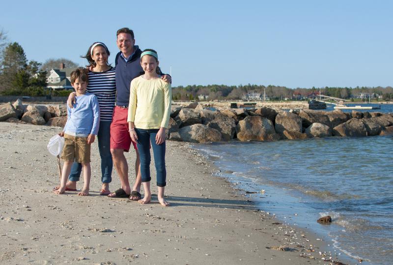 family, beach, portrait